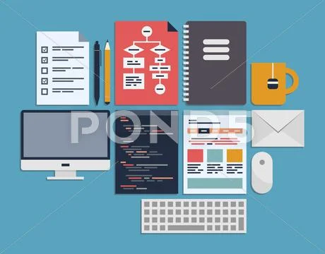 Website programming management Stock Illustration