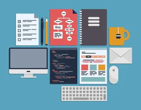 Website programming management Stock Illustration