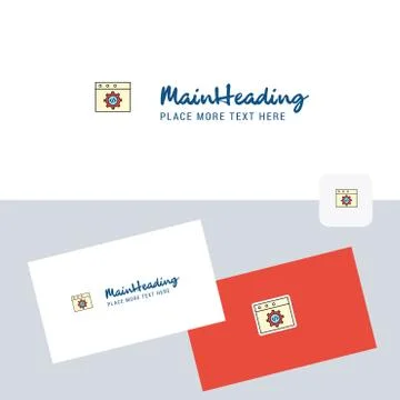Website programming vector logotype with business card template. Elegant corp Illustrazione stock