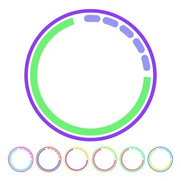 Website progress bar round cartoon vector graphic Illustrazione stock