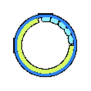 Website progress bar round pixel art vector illustration Stock Illustration