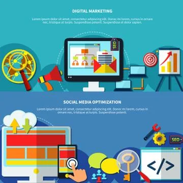 Website Promotion Banners Set Stockillustratie