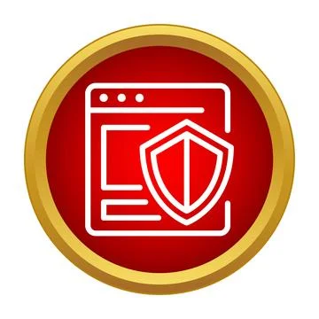 Website protection shield icon securing online browser data 스톡 일러스트