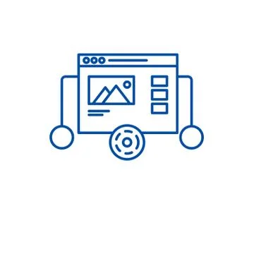 Website prototyping line icon concept. Website prototyping flat vector symbol Illustrazione stock