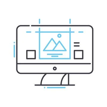 Website Prototyping line icon, outline symbol, vector illustration, concept sign Stock Illustration