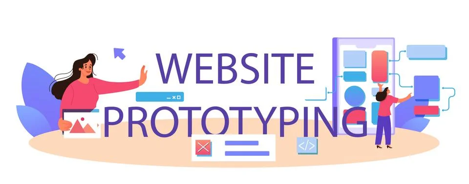Website prototyping typographic header. Web page modeling Stock Illustration
