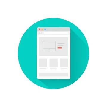 Website prototyping vector icon in circle Stock Illustration