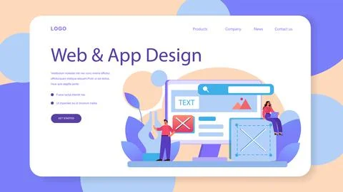 Website prototyping web banner or landing page. Web page modeling 스톡 일러스트