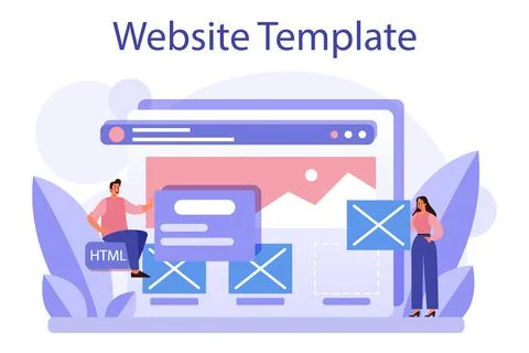 Website prototyping. Web page modeling, interface development Stock Illustration