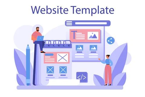 Website prototyping. Web page modeling, interface development Stock Illustration