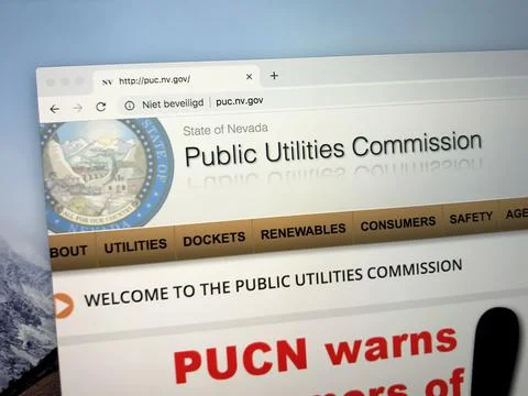 Website of The Public Utilities Commission of Nevada or PUCN Stock Photos