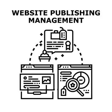 Website publishing management creating digital content optimization Stock Illustration