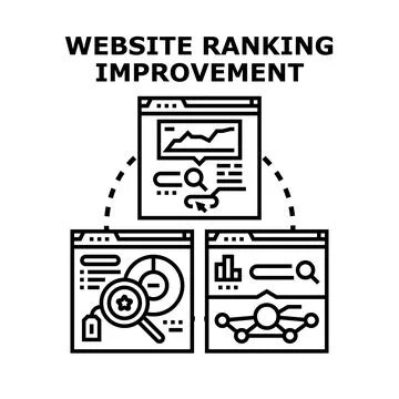 Website ranking improvement strategy for digital marketing Stock Illustration