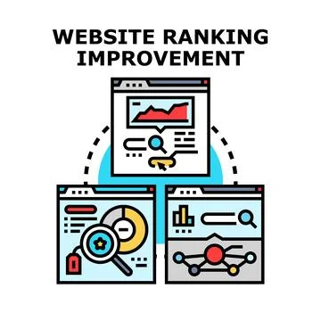 Website ranking improvement strategy for digital marketing Stock Illustration