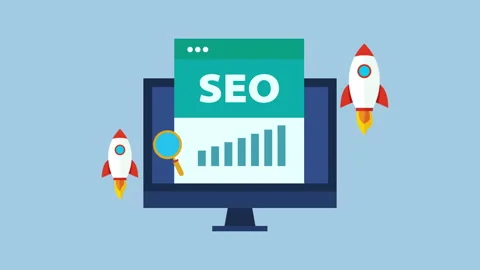 Website ranking increase, SEO ranking optimization 2d Animation with Alpha Matte Stock Footage 335607935