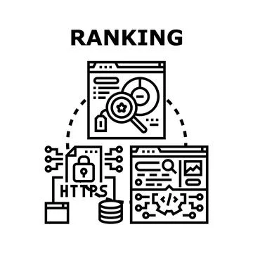 Website ranking optimization and search engine analysis concept Stock-Illustration
