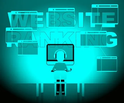 Website Rankings Representing Search Engine 3d Illustration Stock Illustration