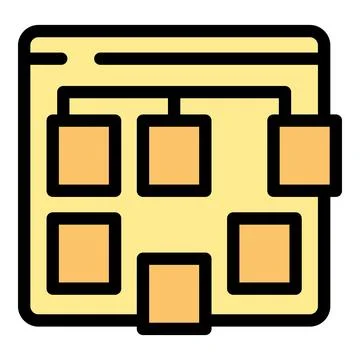 Website representing data blocks connected in a network structure Illustrazione stock