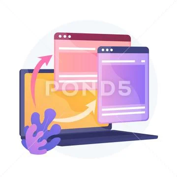 Website responsive design development vector concept metaphor. 库存插图