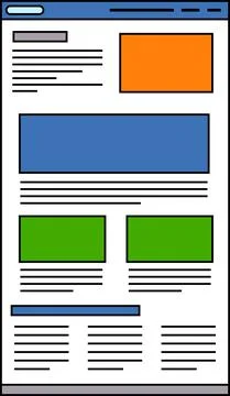 Website screen for smartphone Stockillustratie