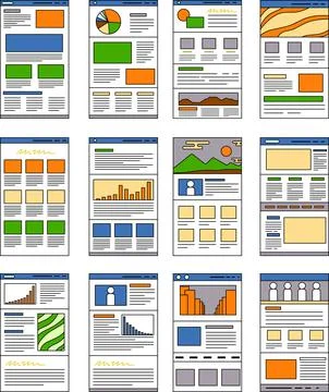 Website screen for smartphone set Stockillustratie