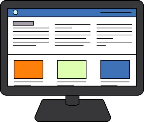 Website screen view with PC 스톡 일러스트