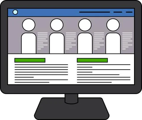Website screen view with PC Stockillustratie