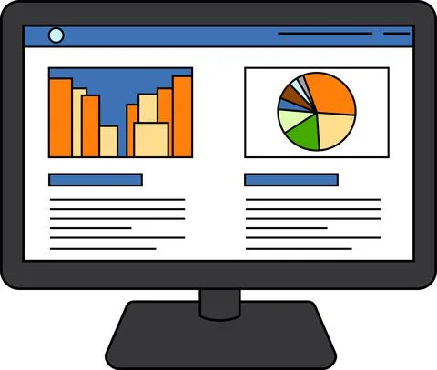 Website screen view with PC Stock Illustration