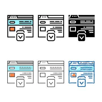 Website scroll color edition icon vector イラスト素材