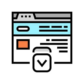 Website scroll color icon vector illustration Stock Illustration