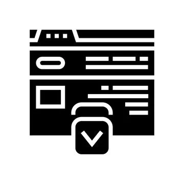 Website scroll glyph icon vector illustration Stock Illustration