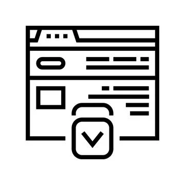 Website scroll line icon vector illustration Illustrazione stock