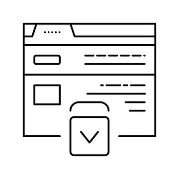 Website scroll line icon vector illustration Illustrazione stock