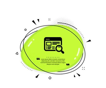 Website search icon. Find internet page results sign. Vector Stock Illustration