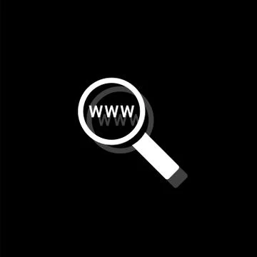 Website search icon flat Stock Illustration