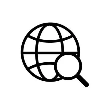 Website search icon with globe Stock Illustration