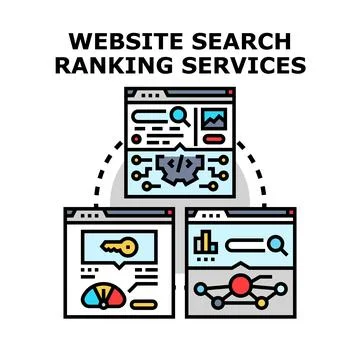 Website search ranking services concept vector illustrating seo Stock Illustration