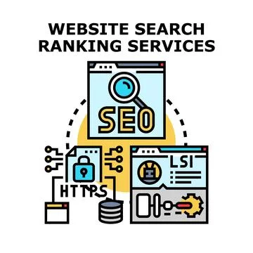 Website search ranking services developing digital marketing strategy Illustrazione stock