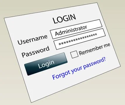 Website secure login with id and password Stock Illustration