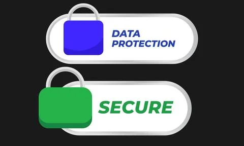 Website Security And Confidentiality Labels For Trust Banner Or Button Stock Illustration
