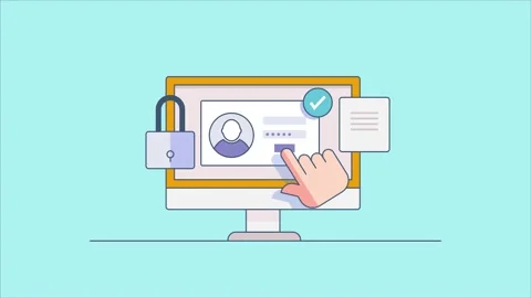 Website Security animation Stock Footage 224444386