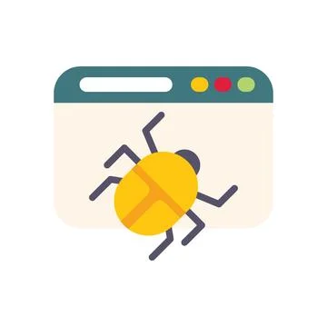 Website security bug crawling on webpage 스톡 일러스트