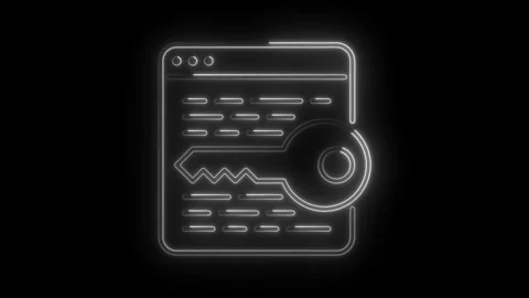 Website security concept animation depicting glowing key icon for online pr.. Stock Footage 314537463