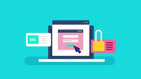 Website Security, Data Security, Data Protection, 4k animation video Stock Footage 206961299