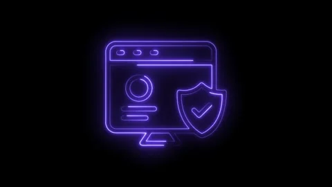Website security neon concept animated isolated digital protection cyber safety Stock Footage 322962439