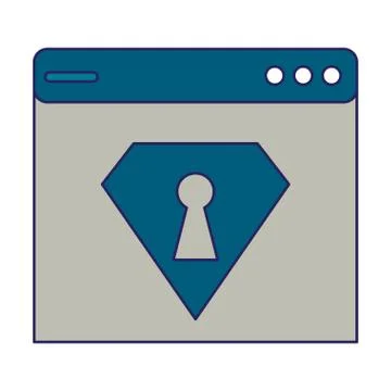 Website with security password blue lines 스톡 일러스트
