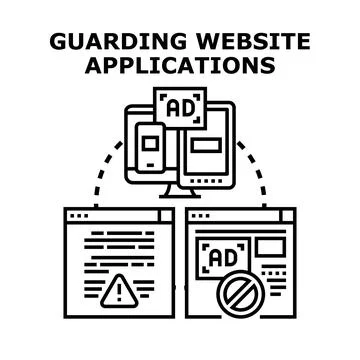 Website security protecting applications and online data 스톡 일러스트