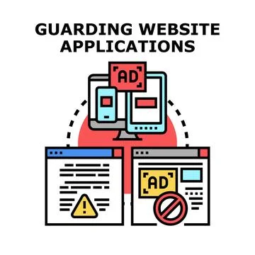 Website security protecting applications and online data Stock Illustration