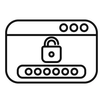 Website security protecting user data with password and lock icon Illustrazione stock