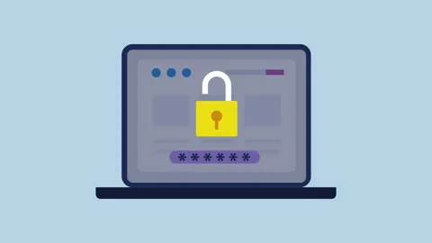 Website security system, Account protected with password 2d with Alpha Matte Stock Footage 335340974